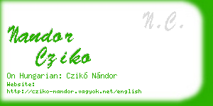 nandor cziko business card